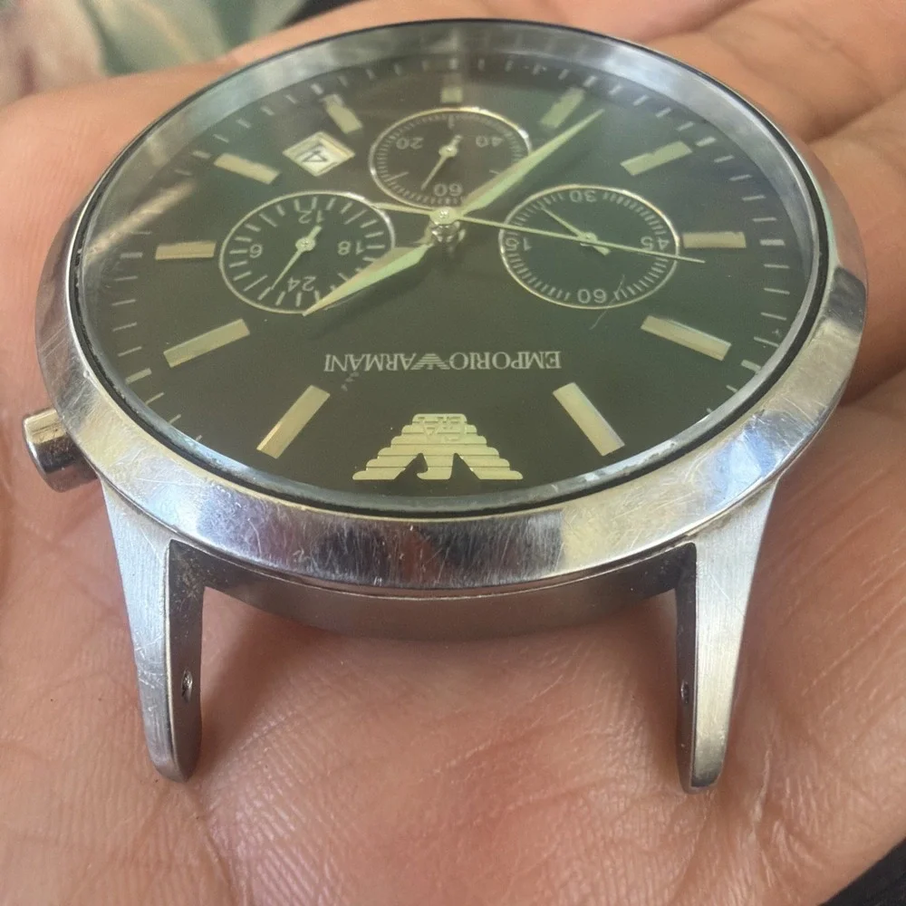 Emporio Armani Men's Wrist Watch AR2458 Silver Stainless‎ Steel Needs Band